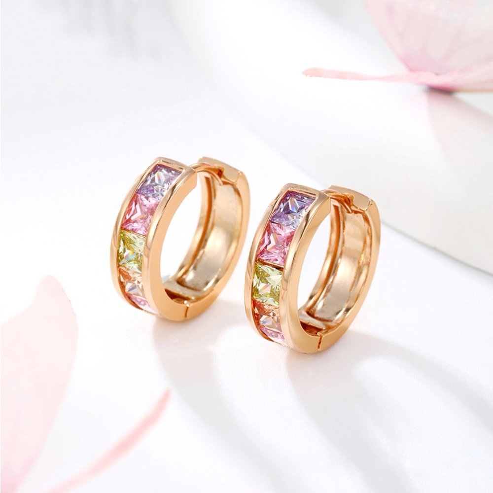 Hoop Earrings | 18K Gold Plated Colorful